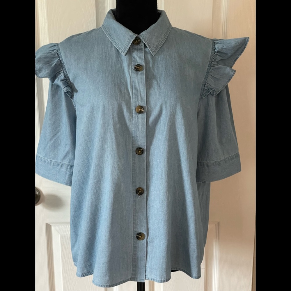 Blue wash top